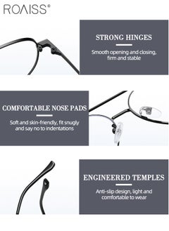 roaiss 3-in-1 Magnetic Polarized Clip-On Sunglasses Set, Blue Light Blocking Glasses with Magnetic Polarized Lens and Magnetic Night Vision Lens, Versatile Eyewear for Day and Night Use for Men and Women  - Image 5