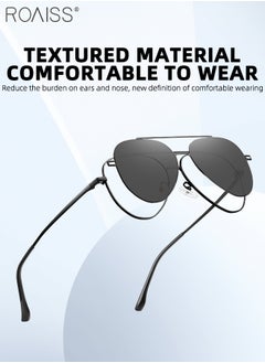 roaiss 3-in-1 Magnetic Polarized Clip-On Sunglasses Set, Blue Light Blocking Glasses with Magnetic Polarized Lens and Magnetic Night Vision Lens, Versatile Eyewear for Day and Night Use for Men and Women  - Image 4