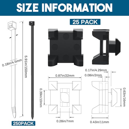 GliCraft 12316 15 and 40 Series Nylon Cable Zip Tie Mounting Block Compatible with 8020 Cable Tie Mount for Wire Management 25 Set - Image 3