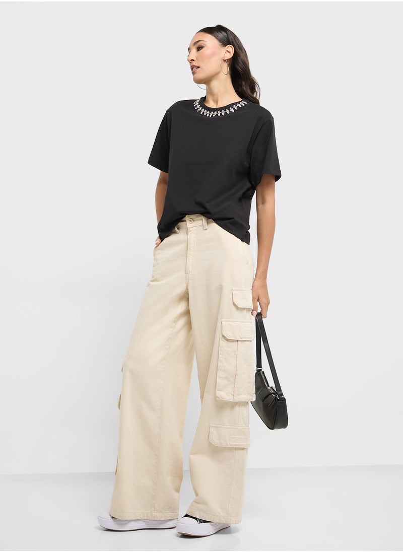 ONLY Embellished Crew Neck Top  - Image 4