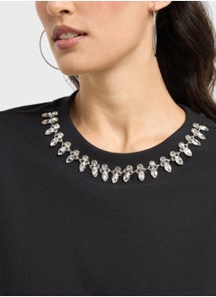 ONLY Embellished Crew Neck Top  - Image 3