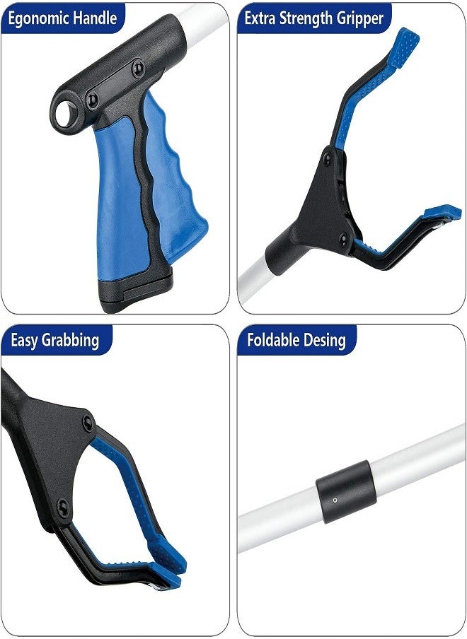 Generic - Grabber Reacher Tool 360° Rotating Head Wide Jaw Foldable Lightweight Trash Claw Grabbers for Elderly Reaching Tool for Trash Pick Up Stick Litter Picker Arm Extension - Image 1