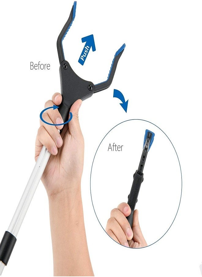 Generic - Grabber Reacher Tool 360° Rotating Head Wide Jaw Foldable Lightweight Trash Claw Grabbers for Elderly Reaching Tool for Trash Pick Up Stick Litter Picker Arm Extension - Image 1
