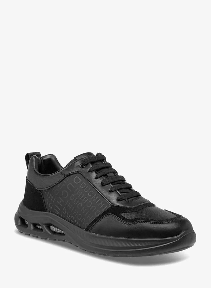 DUCHINI Men Monogram Print Lace-Up Sneakers
