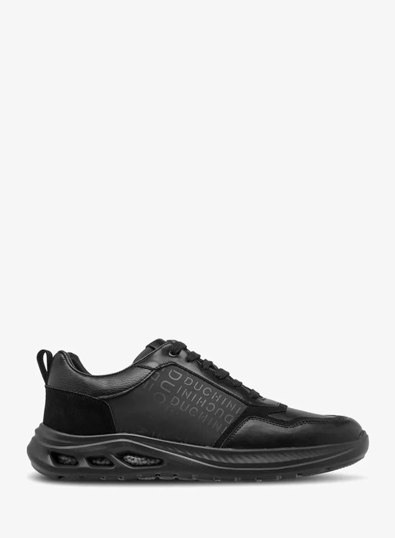 DUCHINI Men Monogram Print Lace-Up Sneakers