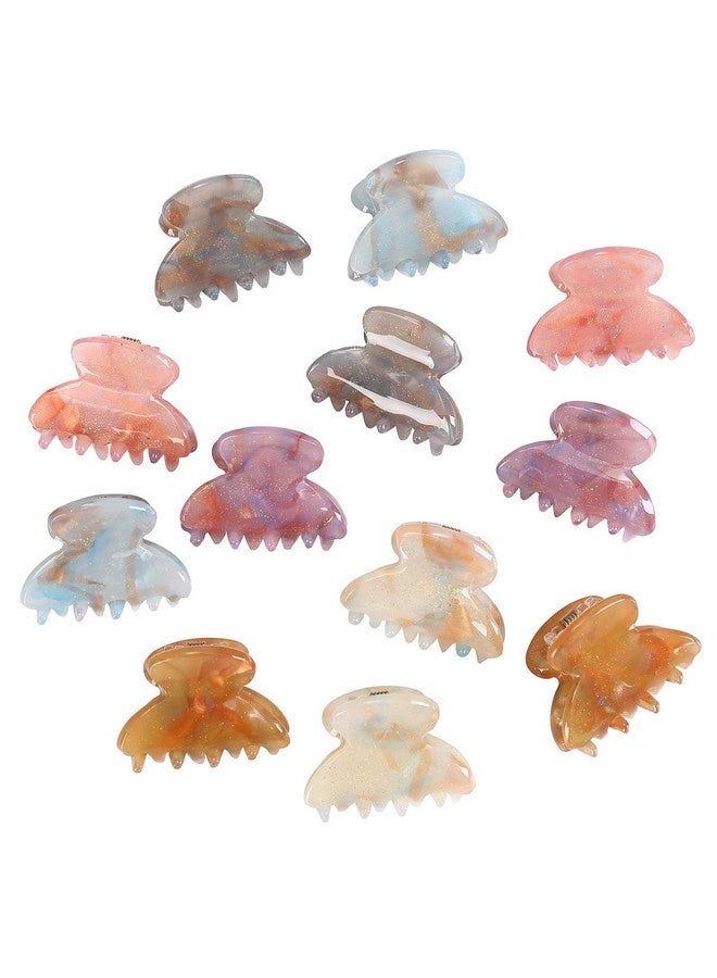 Molans Claw Jaw Clips 12Pcs Small For Thin Hair Styling Accessories Classic Clamp For Women Girls (Sequins) - Image 2