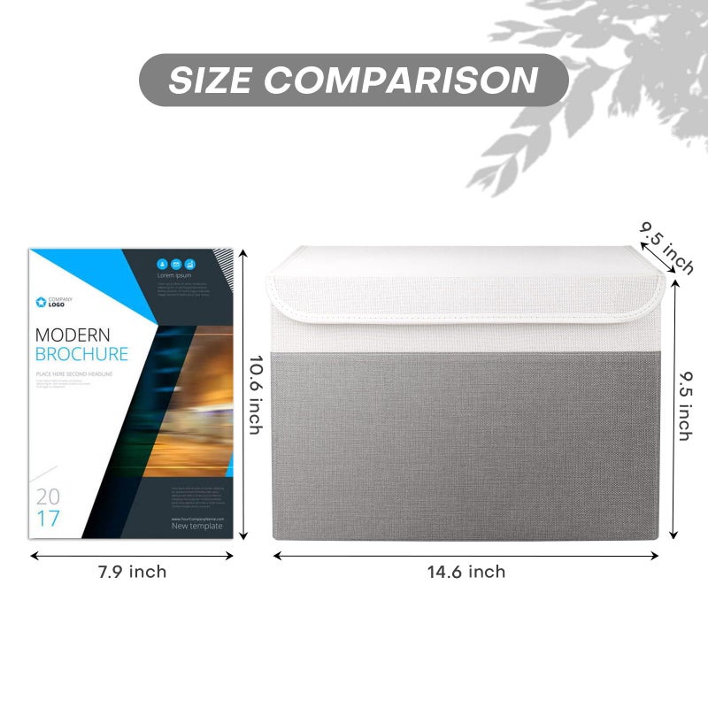 Bagnizer Large 22 Quart Linen Fabric Foldable Storage Bin Cube Organizer Basket with Flip-Top Lid & Handles, Clothes Blanket Box for Home, Office, Closet, Gray & White, 4 Pack 14.6 x 9.5 x 9.5â€ - Image 2