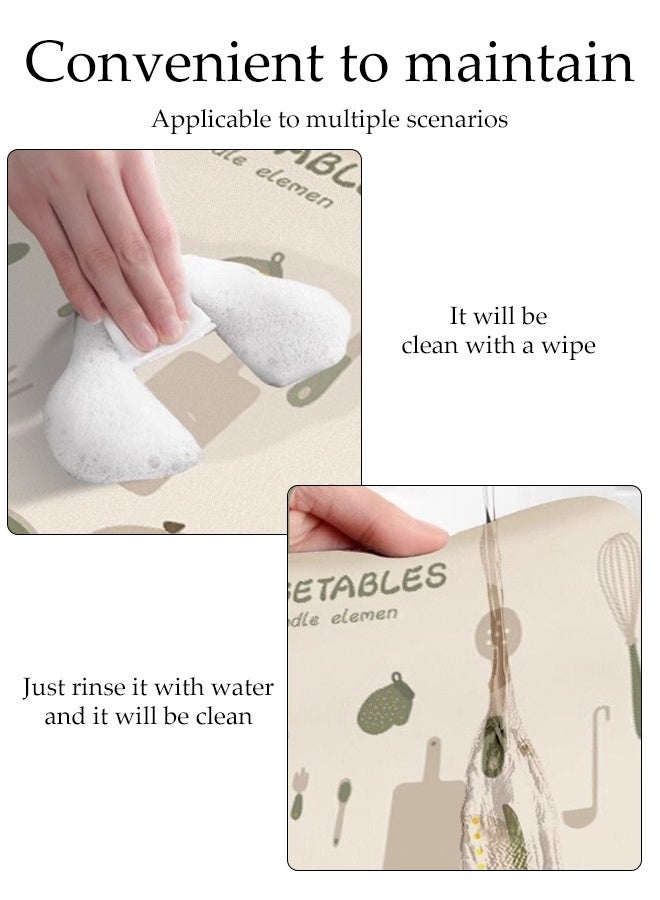 DUNISO Kitchen Drain Mat，Diatom Mud Drainage Pad，Dishwashing Mat, Insulation Mat，Tea Cup Cushion，Anti Fouling and Anti Slip，Can Be Used in Kitchens, Restaurants and Bars，40*60CM，Impression Green - Image 4