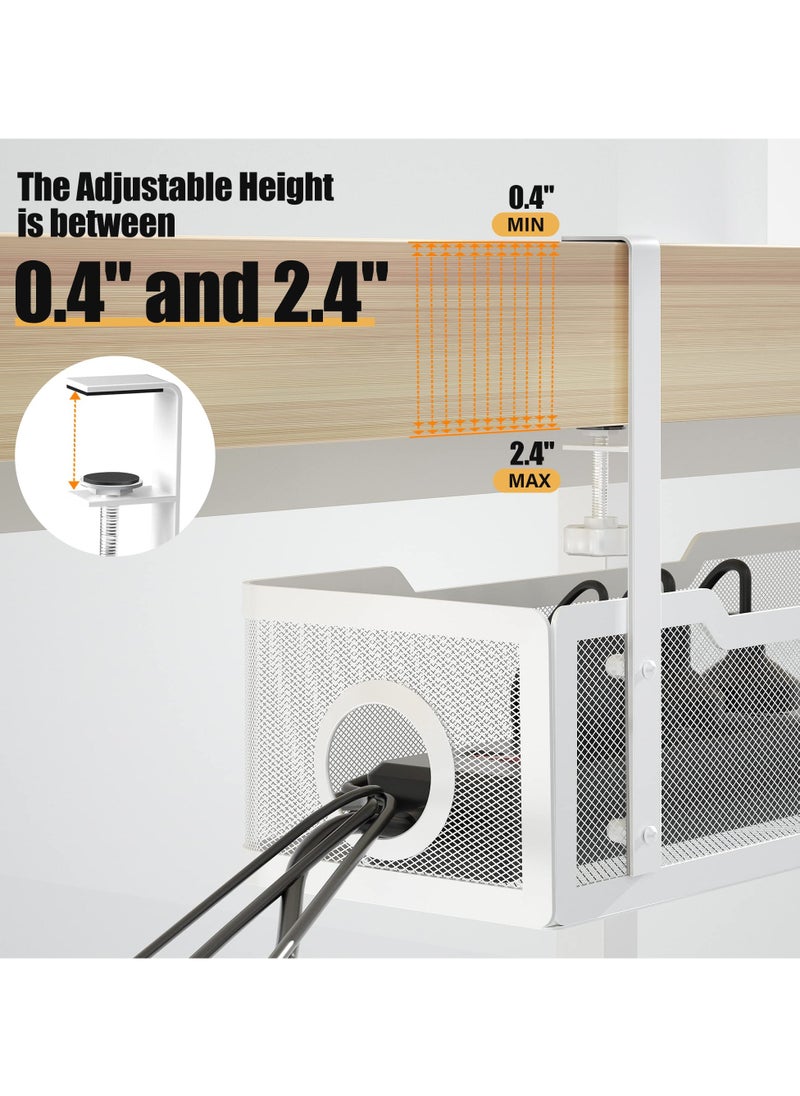 Alruht Under Desk Cable Management Tray, Wire Management, No Drill, No Screws, Cable Tray with Clamp for Desk Wire Management, Computer Cable Rack for Office, Home, No Damage to Desk  - Image 2