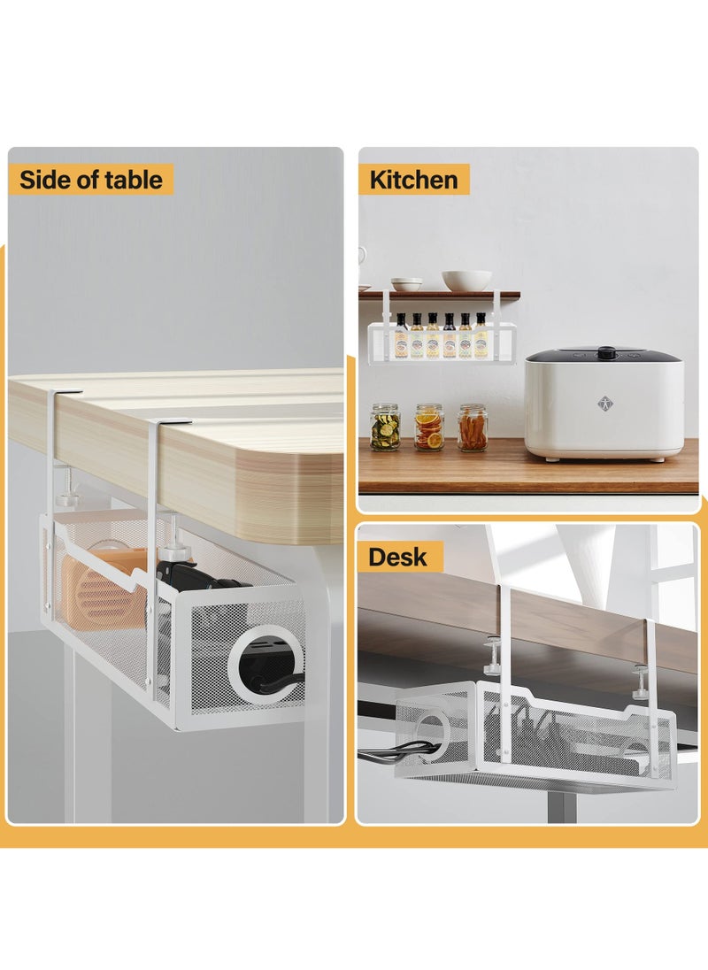 Alruht Under Desk Cable Management Tray, Wire Management, No Drill, No Screws, Cable Tray with Clamp for Desk Wire Management, Computer Cable Rack for Office, Home, No Damage to Desk  - Image 5