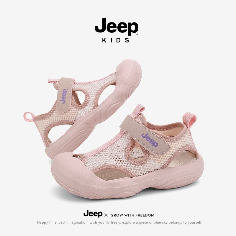 Jeep Children'S Shoes Children'S Baotou Sandals Summer Breathable Mesh Shoes Boys And Girls Beach Shoes Tracing Sandals - Image 1