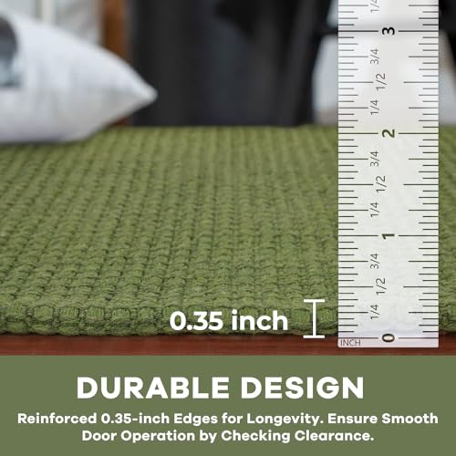 KOZYFLY Washable Area Rug 4x6 ft Non Slip Rubber Backed Living Room Rugs Braided Woven Cotton Kitchen Rugs Indoor Entryway Rug Floor Carpet for Dining Living Room Bedroom, Bright Green/Earthy Green - Image 4
