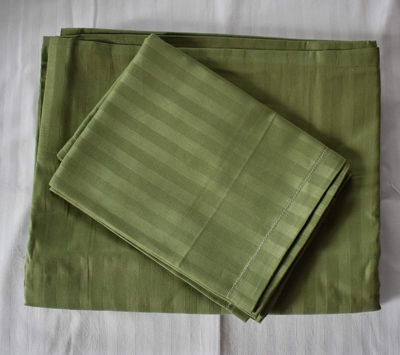 Comfy Cotton 210 TC Double Bedsheet with 2 Pillow Covers King Size Moss Green - Image 3