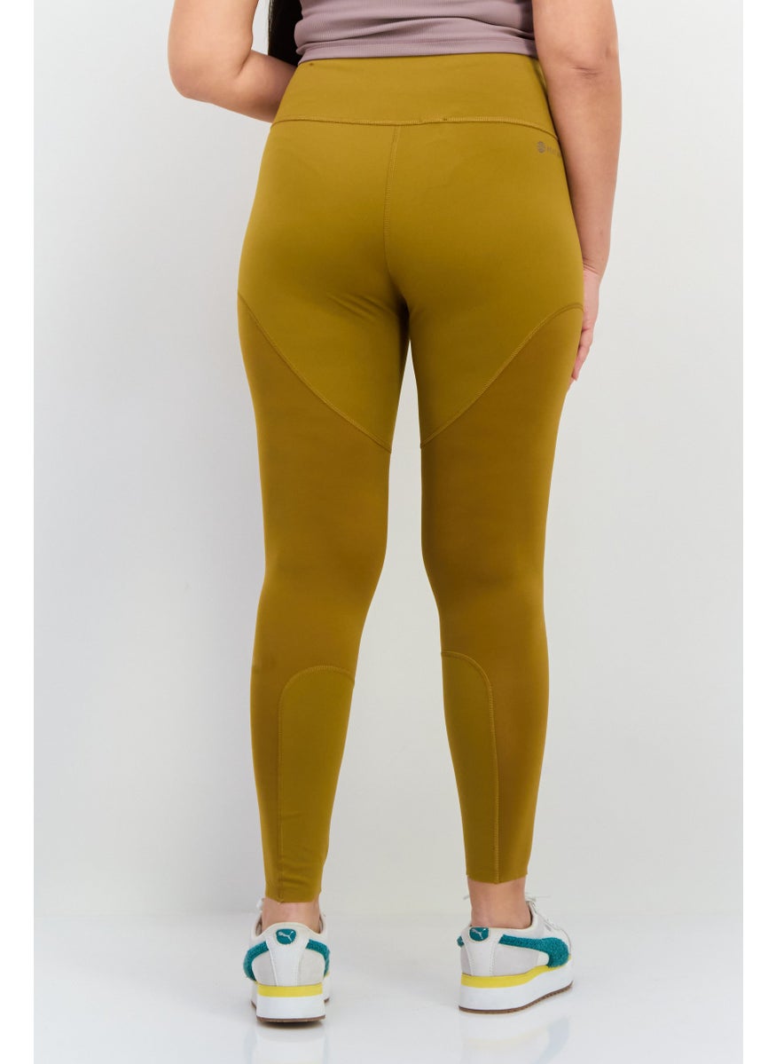 Adidas Women Sportswear Fit Pull On Training Leggings, Mustard Brown  - Image 2