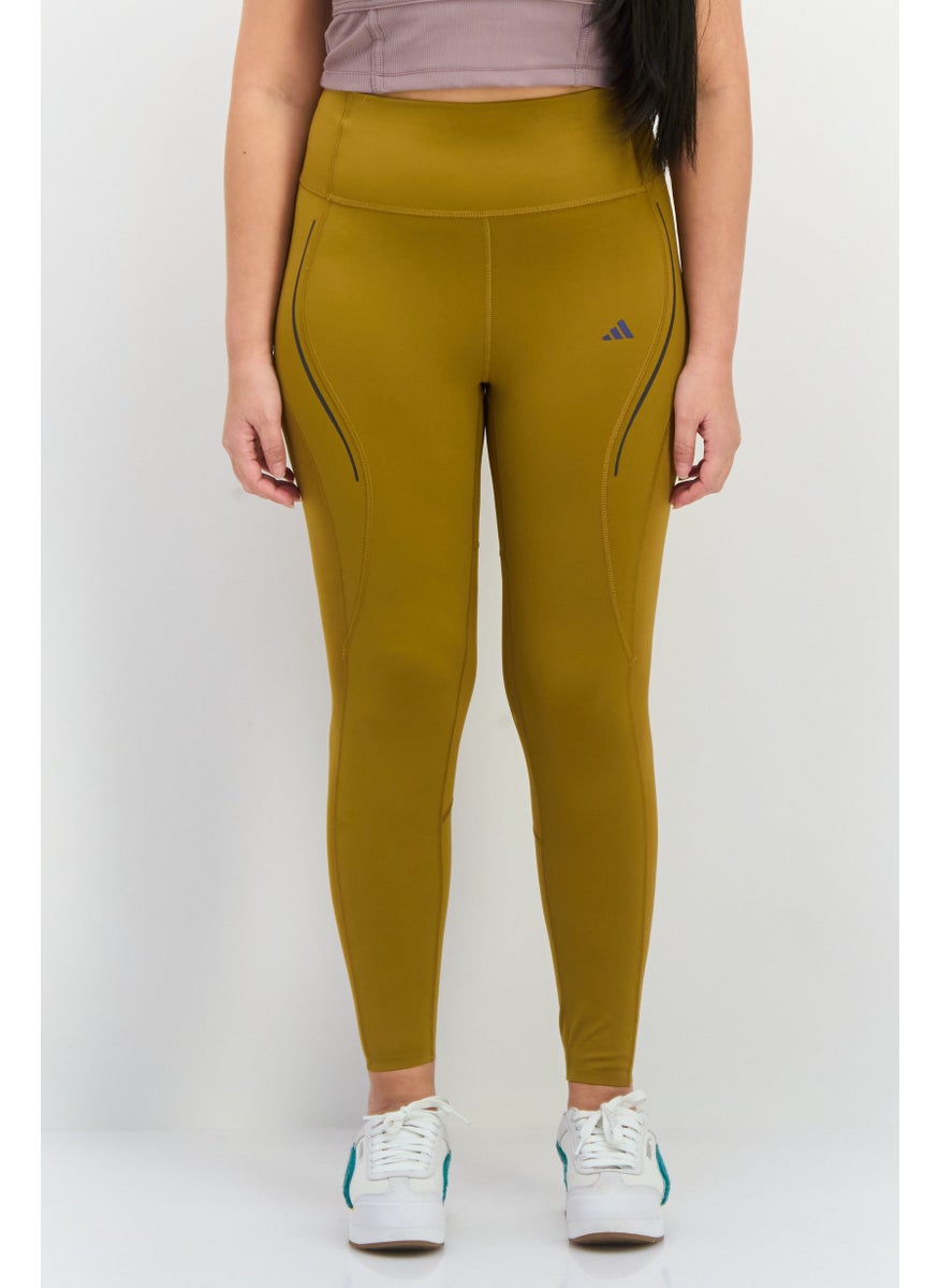 Adidas Women Sportswear Fit Pull On Training Leggings, Mustard Brown  - Image 1