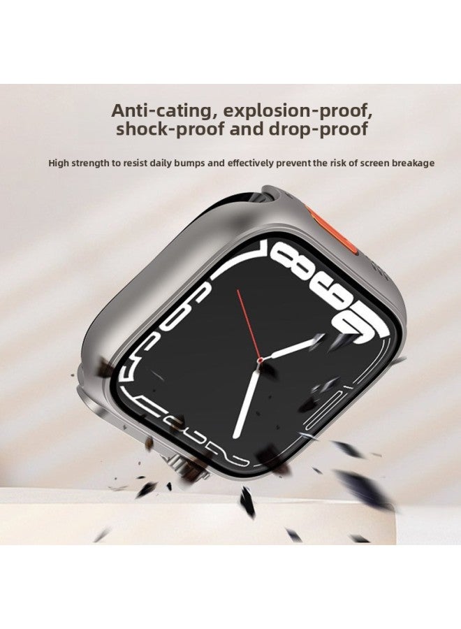 Loquat For Apple Watch10 Generation For Apple Watch Case Seconds Change Ultra Case Film Integrated Watch Frosted Protection-Color:Midnight Blue-Dimensions:Transform Into Ultra Second Generation All-inclusi  - Image 5
