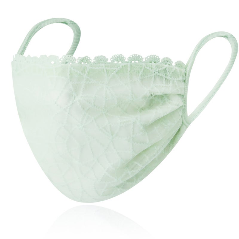 Lace Mouth Cover Womens Dust-proof Breathable Washable Adult Thin Cross-border Spot New Pure Cotton Summer Sunscreen Mask Green Green