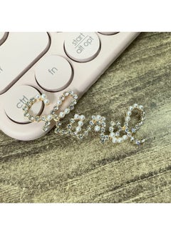 Generic Love Crown Swan Rose Perfume Bottle Pearl Rhinestone Alloy Mobile Phone Accessories Butterfly Handmade Diy Jewelry-Specifications Support Image Upload:23. Pearl Diamond Letter C  - Image 1