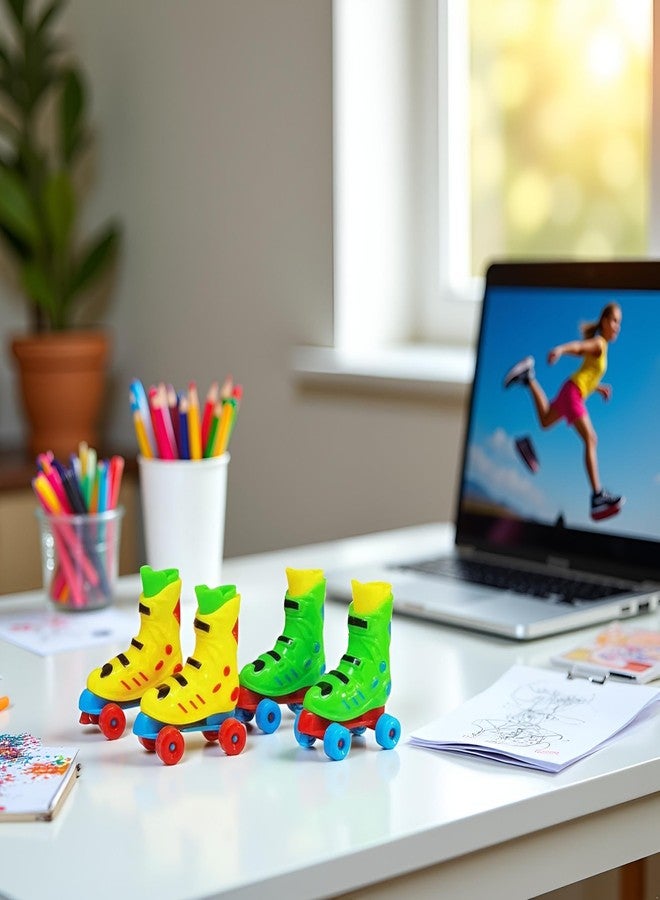 Tnyvm 1Pair Mini Finger Roller Skates, Random Colors, Novelty Party Favors, Great as Party Favors, Desk Decorations,This Product is not Suitable for Children Under 12 - Image 2