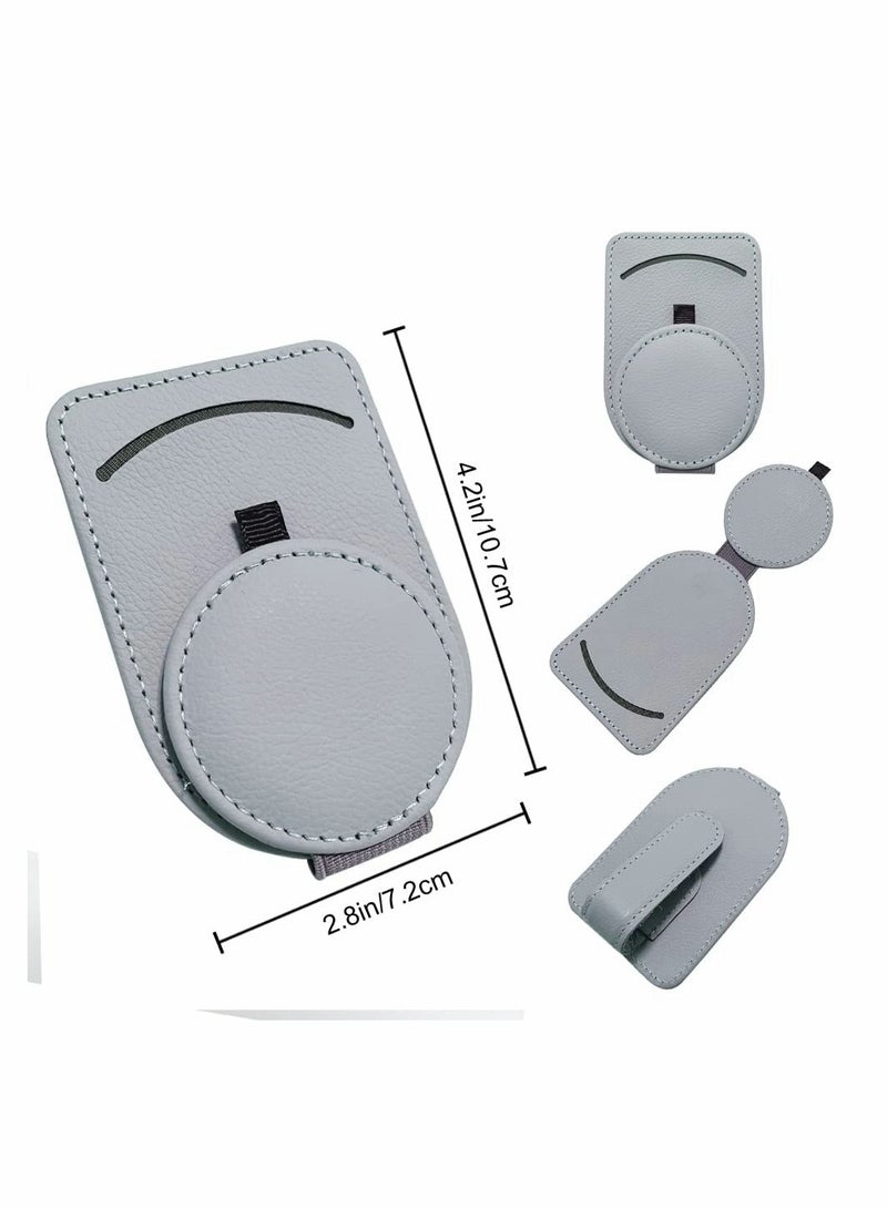 SYOSI Sunglass Holder for Car Visor, Adsorption Sunglasses Holder Clip for Storing Glasses Card Mask, for Car Visor (Grey) - Image 2