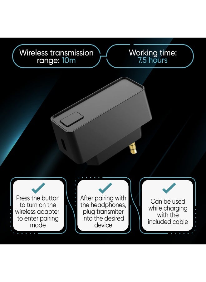 Bluetooth Wireless Audio Transmitter for Plane, Car, Gym - 3.5mm Jack, Dual Device Audio Sharing - Image 2
