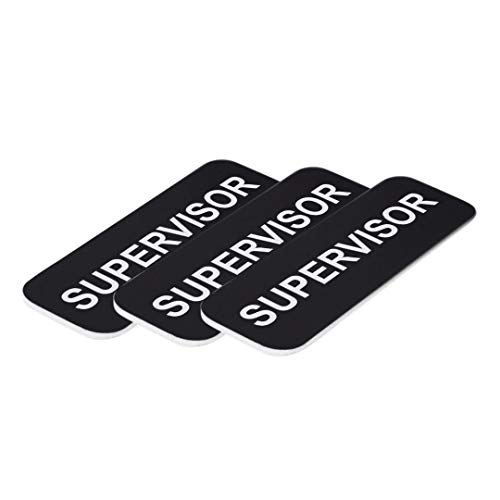 All Quality Badges مشرف 1 × 3 بطاقة اسم، أسود (3 عبوة) - Image 5