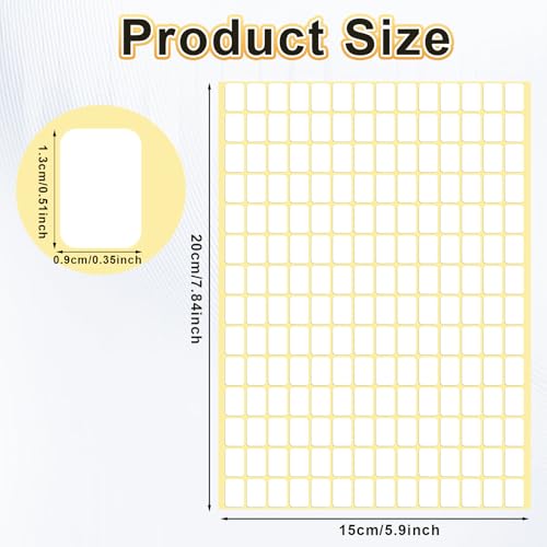 Trinkrittey 2940PCS Matte White Labels Stickers 0.5" x 0.3" Small Blank Labels Removable Price Stickers to Write On Sticky Name Tags for Jar Diamond Art Boxes Folder Envelope Office Kitchen (13 X 9 mm) - Image 2
