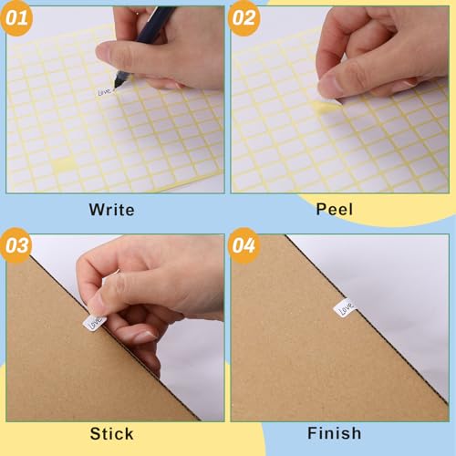Trinkrittey 2940PCS Matte White Labels Stickers 0.5" x 0.3" Small Blank Labels Removable Price Stickers to Write On Sticky Name Tags for Jar Diamond Art Boxes Folder Envelope Office Kitchen (13 X 9 mm) - Image 3