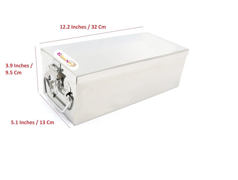 GinoSet ® Stainless Steel Locker Boxes,Cheque book Box, Jewelry Boxes, Cash Box,Bank Locker Box, Peti Size - 12 Inch Cash Box (12" Long (Large) - 12" x 5" x 4") - Image 5