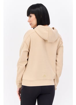 Adidas Women Sportswear Fit Long Sleeves Outdoor Ust Hoodie, Tan  - Image 3