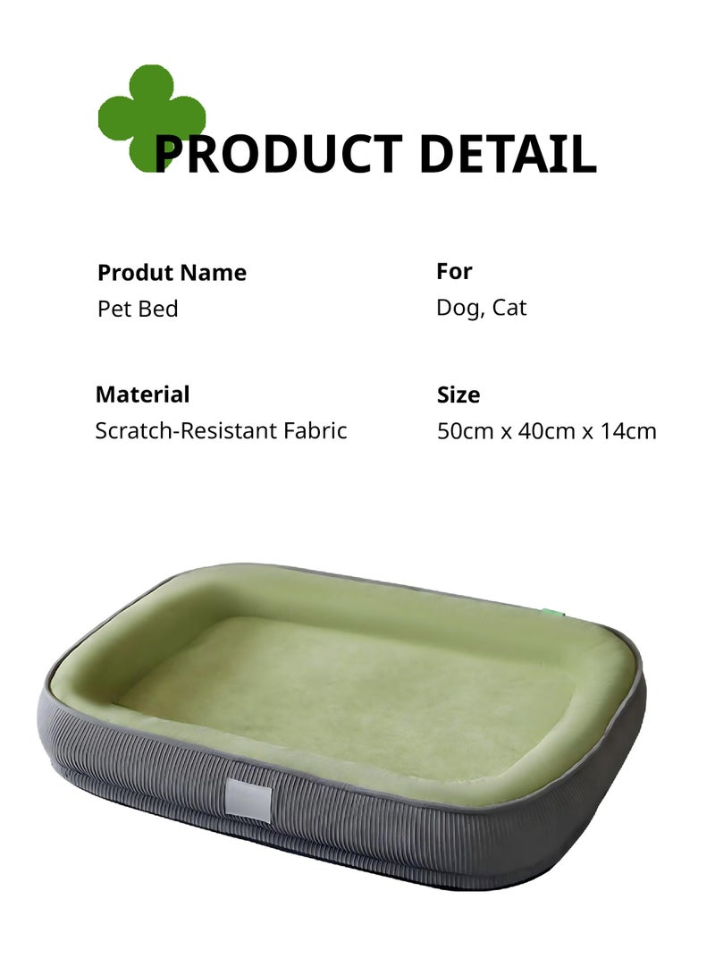 سيدارويف سرير للكلاب، فائق النعومة، قابل للغسل، مناسب لجميع الفصول، سرير طبي للحيوانات الأليفة، مناسب للكلاب والقطط الصغيرة والمتوسطة الحجم - تصميم عصري مضلع، يسمح بمرور الهواء ومريح - رمادي وأخضر ليموني - Image 5