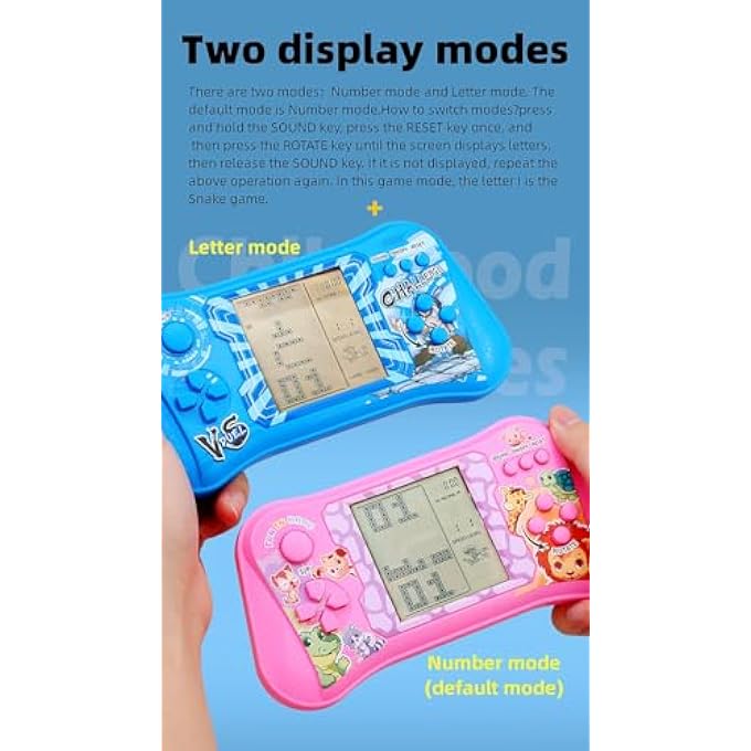 GAME CONSOLE JOYSTICK BLOCK 999 IN 1 GAMES BRICK GAME RETRO POCKET CONSOLE MEMORIES OF THE 70S/80S/90S TOYS PORTABLE GAME DEVICE GIFTS FOR CHILDREN (BLUE) - Image 5