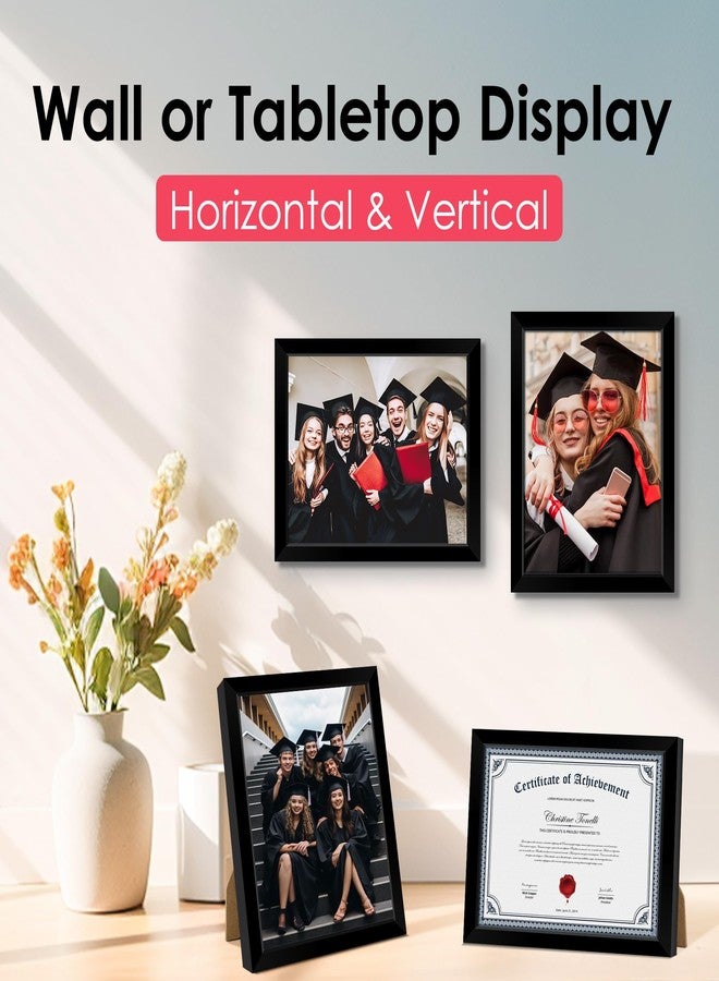 FIXSMITH إطار شهادة من فيكس سميث مقاس 8.5 × 11 بوصة، إطار صور أسود مع زجاج شبكي شفاف، عبوة من قطعتين، إطار شهادة للعرض على الطاولة أو الحائط، إطار مستندات مقاس 8.5 × 11 بوصة، إطارات شهادات الثانوية العامة - Image 5