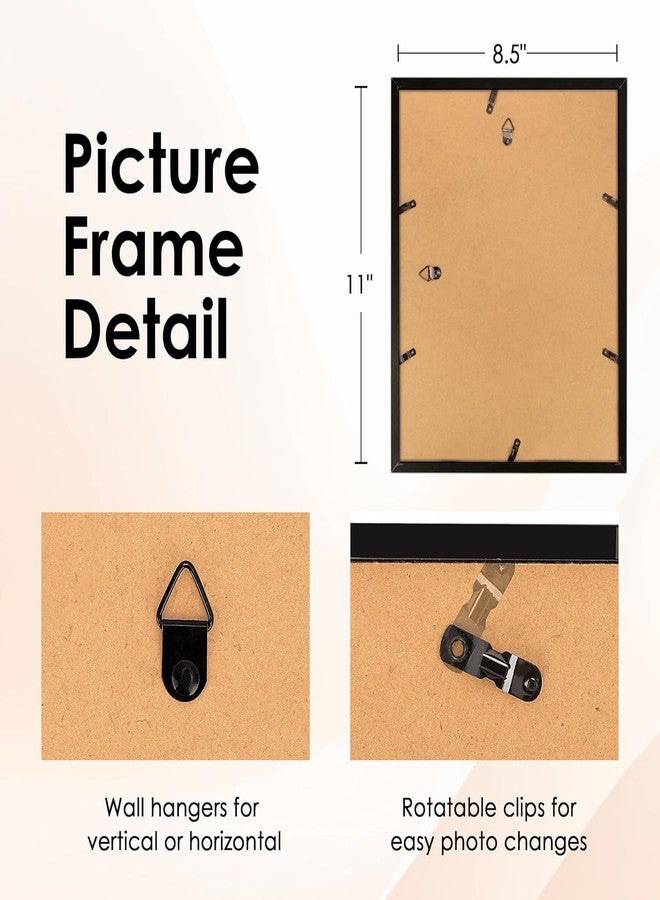 FIXSMITH إطار شهادة من فيكس سميث مقاس 8.5 × 11 بوصة، إطار صور أسود مع زجاج شبكي شفاف، عبوة من قطعتين، إطار شهادة للعرض على الطاولة أو الحائط، إطار مستندات مقاس 8.5 × 11 بوصة، إطارات شهادات الثانوية العامة - Image 2