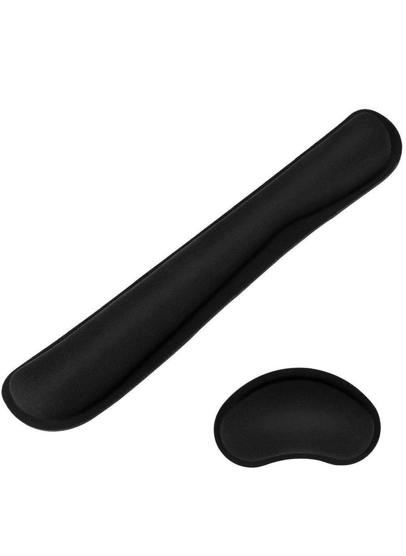 Generic 2pcs Wrist Rest, Memory Foam Mouse Pad and Keyboard Wrist Rest Pad for Office, Computer, Laptop, Mac, Comfortable, Lightweight for Easy Typing Pain Relief  - Image 1