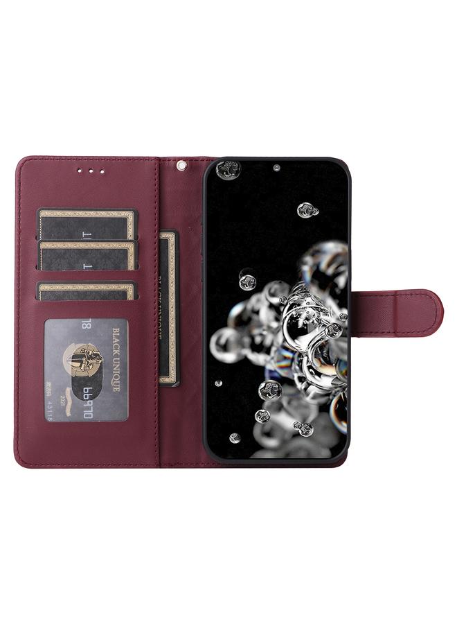 اس-توب جراب لهاتف Samsung Galaxy S20 Ultra مصنوع من الجلد بتصميم شبكي ماسي قابل للطي - Image 4