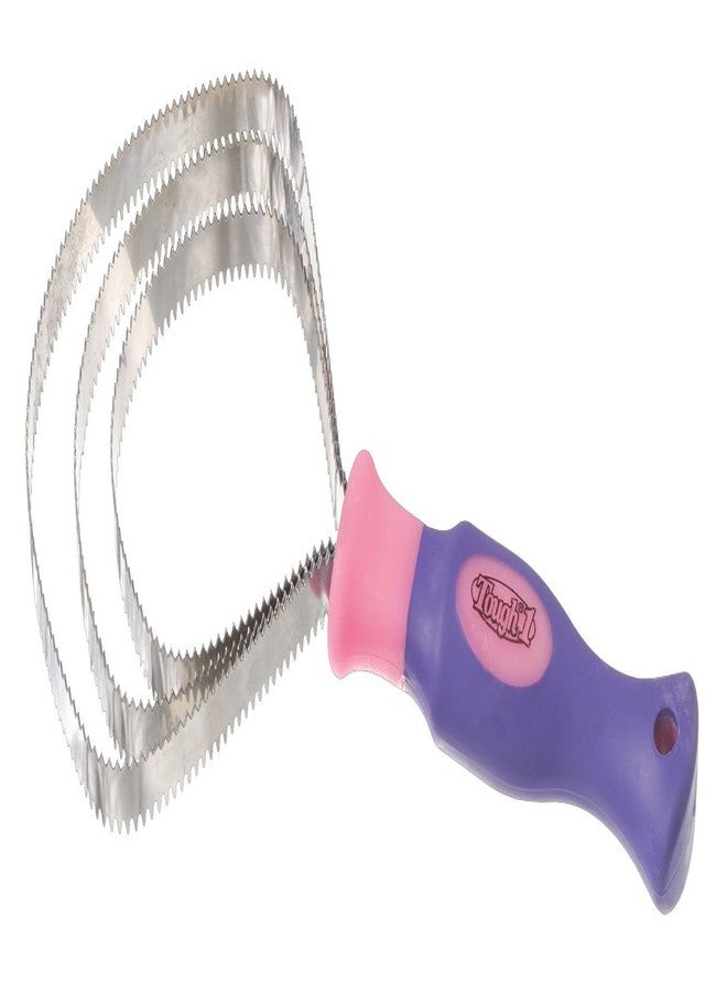 تاف 1 مضرب كاري ثلاثي الشفرات متين بمقبض رائع، وردي/بنفسجي