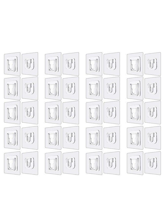 20 Pack Double Sided Wall Hook, Wall Hooks for Hanging, Self Adhesive Hooks for Bathroom Kitchen Office Hanging - Image 1