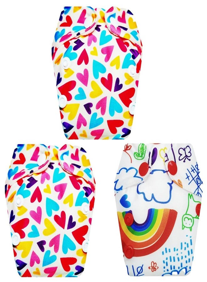 Dumbledo Premium Newborn Cloth Diaper with Integrated Insert (Pack of 3) | Hypoallergenic | Reusable & Washable | Easy to Clean | All-Day Wear | 0 - 4 Months | Unisex Baby - Image 1