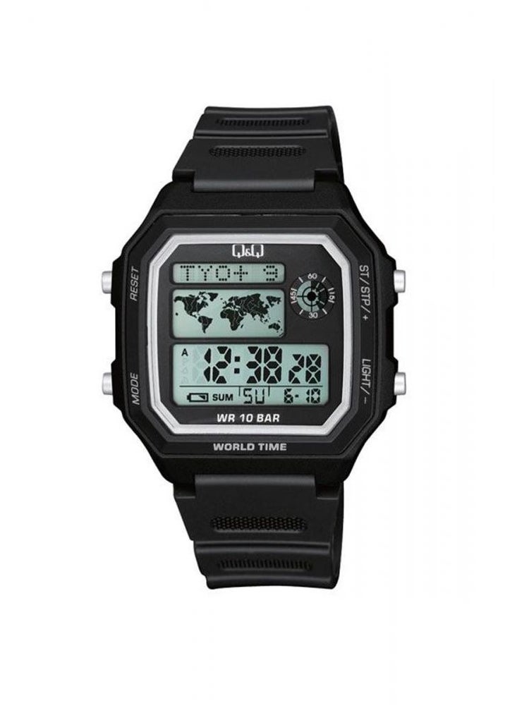 Q&Q - Q&Q Watch for Men, Quartz Movement, Digital Display, Black Resin Strap-M196J001Y - Image 1