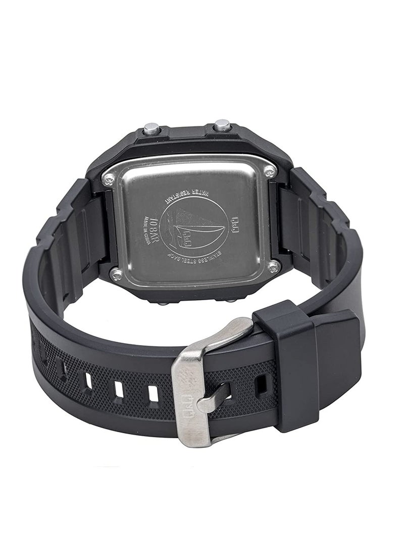 Q&Q - Q&Q Watch for Men, Quartz Movement, Digital Display, Black Resin Strap-M196J001Y - Image 1