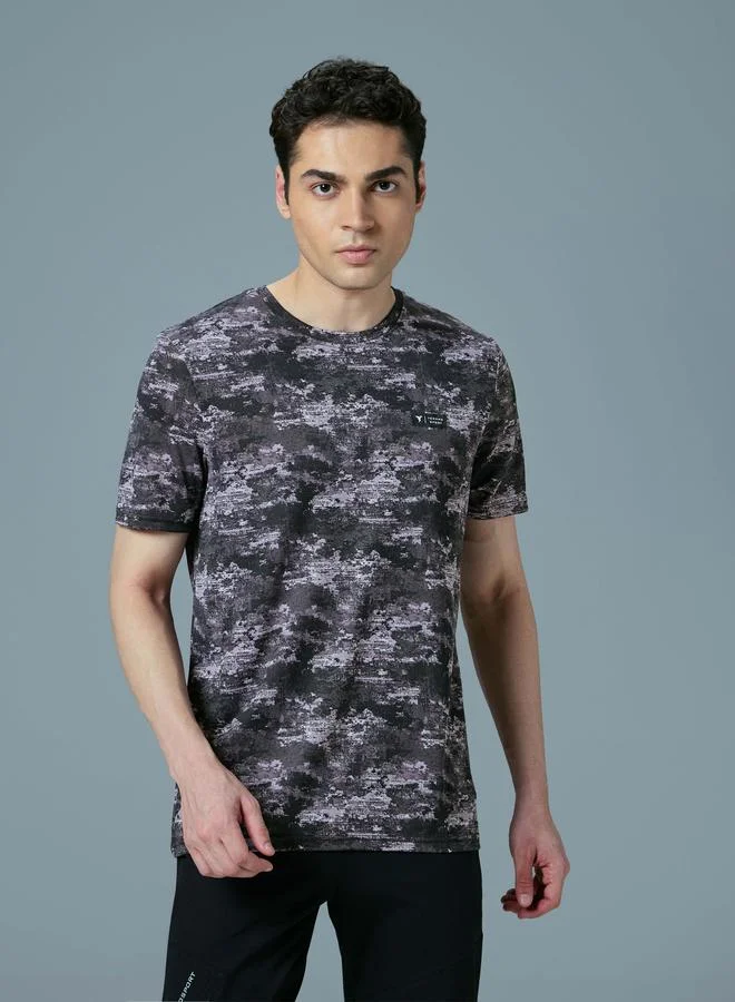 Technosport Technosport Men All Over Print Slim Fit T-Shirt