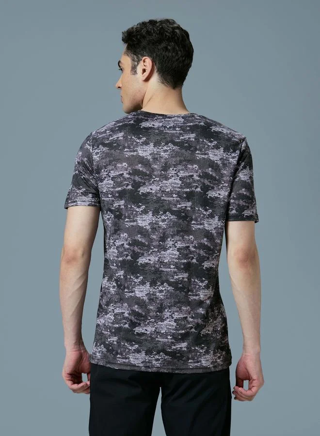 Technosport Technosport Men All Over Print Slim Fit T-Shirt