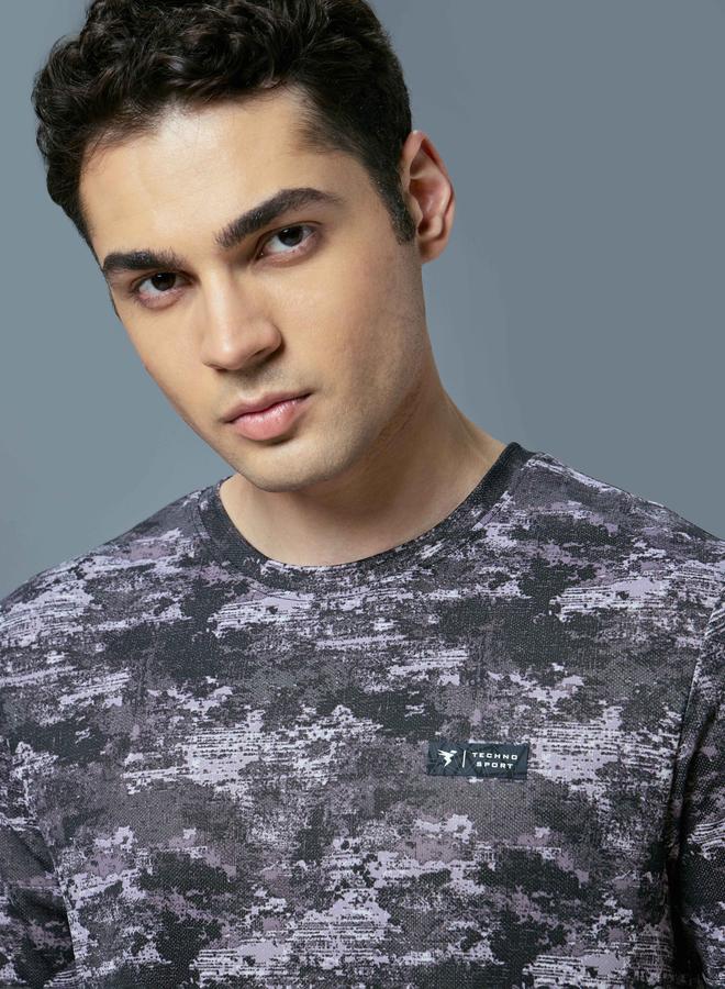 Technosport Men All Over Print Slim Fit T-Shirt - Image 5
