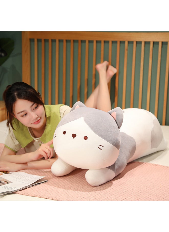 Generic - Super Soft And Cute Cat Pillow, Cute And Cute Cat Plush Toy, Sleeping Leg Pillow-Specifications:70.096cm Kg-Color:Gray - Image 1