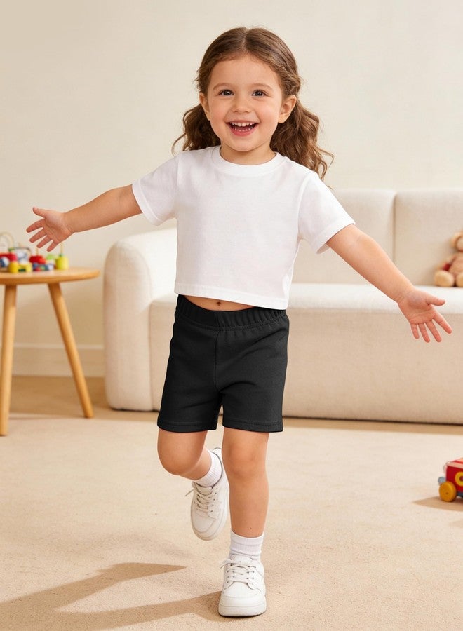 Resinta 4 Pack Baby and Toddler Girls' Cotton Bike Shorts Solid Cotton Bike Shorts Soft Pull-On Safety Shorts for Daily Wear - Image 2