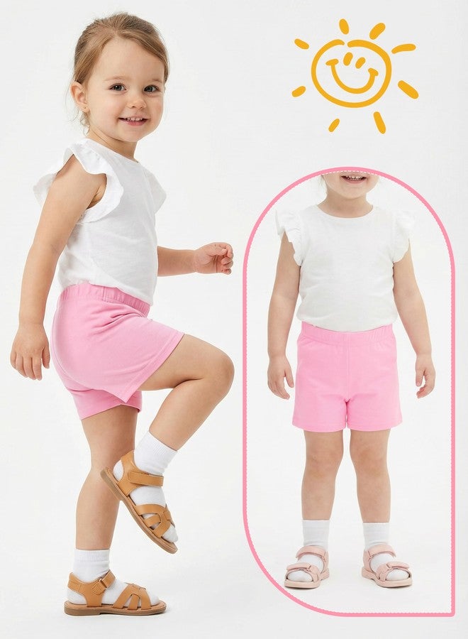 Resinta 4 Pack Baby and Toddler Girls' Cotton Bike Shorts Solid Cotton Bike Shorts Soft Pull-On Safety Shorts for Daily Wear - Image 5