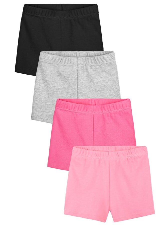 Resinta 4 Pack Baby and Toddler Girls' Cotton Bike Shorts Solid Cotton Bike Shorts Soft Pull-On Safety Shorts for Daily Wear - Image 1