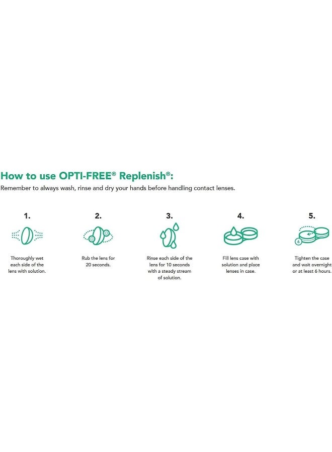 Opti-Free Replenish Multi-Purpose Disinfecting Solution with Lens Case, Twin Pack, 10-Fluid Ounces Each - 2 Count(Pack of 1) - Image 3