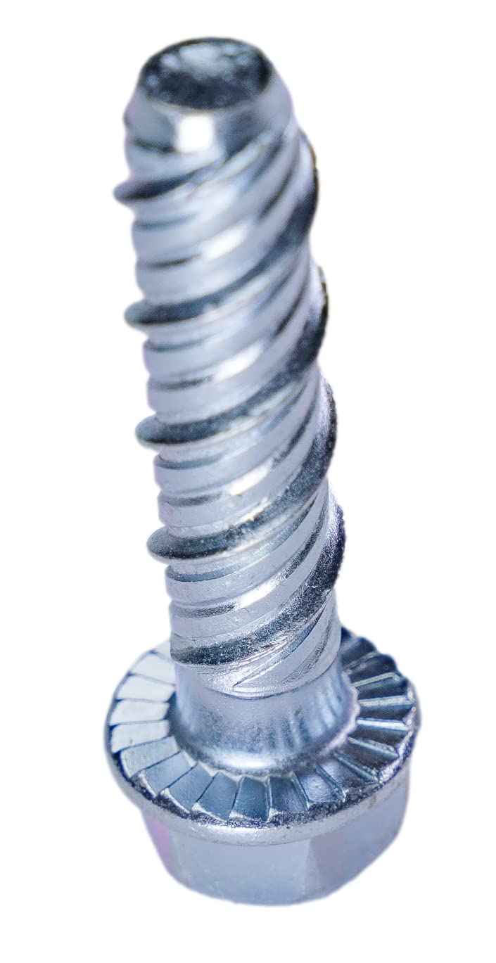 CONFAST LDC38134 3/8" x 1-3/4" Zinc Plated Large Diameter Concrete Screw for Anchoring to Masonry, Brick or Block (25 per Box) - Image 3